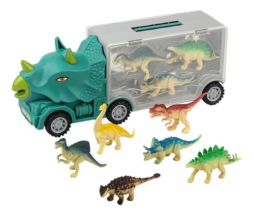 Dinosaurs Truck Pull Back Dinosaur Car Con 6 Mini Figuras De