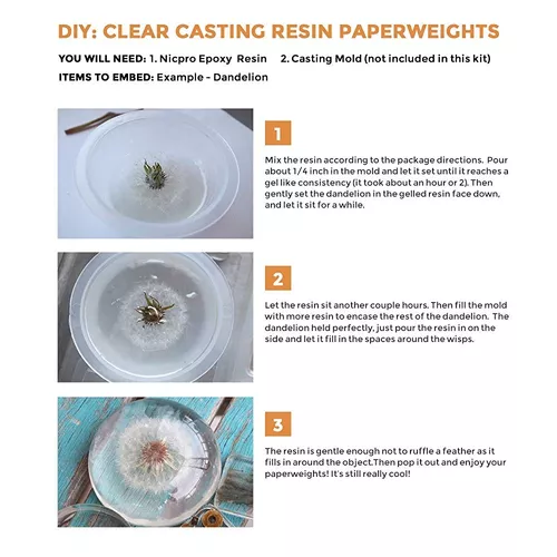Nicpro 16 Ounce Epoxy Resin Kit Crystal Clear, DIY Starter Art