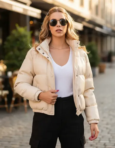 Jaqueta Puffer Feminina Couro Fake Cropped Bobojaco Forrada