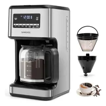Comprar SANGKEE Cafetera, Cafetera de Goteo Programable 14 Tazas, 4 horas de conservación de temperatura y Temperatura Ajustable, Café Intenso, Cafetera con Filtro Permanente, Función de Limpieza, 2.1L