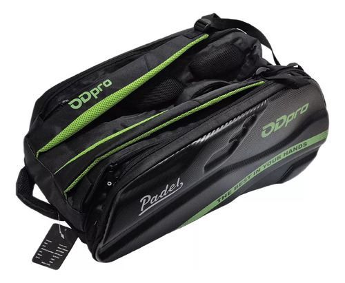 Bolso Paletero Mochila Padel Odpro Premium (odea) Negro Con Verde