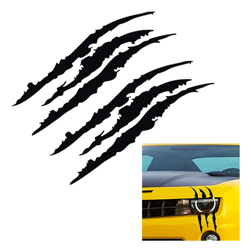 2 Pcs Reflective Car Sticker Monster Scratch Stripe Claw Mar