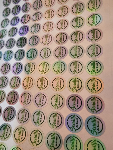 550 Etiquetas Stickers Holograma Adhesivo Personaliza 2x2 Cm