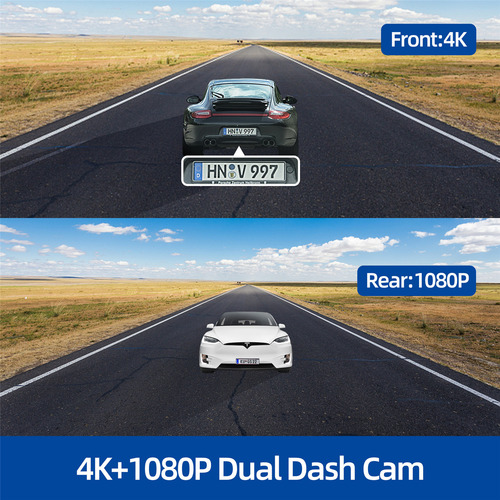Espejo Retrovisor 4k+1080p De 12 Pulgadas, Cámara De Doble S