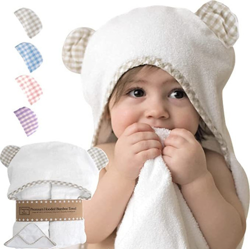 Premium Organic Baby Bath Towel And Washcloth Set - Our Sof.