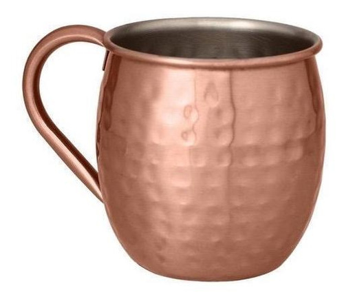 Caneca Drinks Moscow Mule Aço Inox Martelada Cor Cobre Rosê