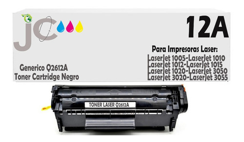 Toner Generico 12a Negro Para Laserjet 1020/3055/1010/1022