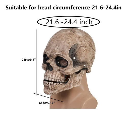 General Espeluznante Máscara De Calavera De Cabeza Completa
