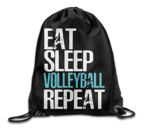 Eat Sleep Voleibol Repetir Cordon Pack Haz Boca Yoga Bolsa