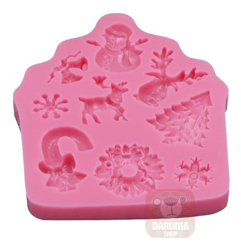Imagen 4 de 7 de Molde Silicona Reno Guirnalda Arbol Navidad Porcelana Fondan