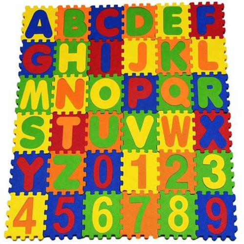 Imagem 7 de 7 de Tapete Eva Infantil Encaixe Letras E Numeros 72 Peças 9x9cm