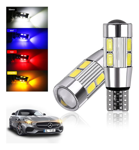 2 Faros Led T10 Lupa Canbus Pellizco Sin Señal Error 250lm