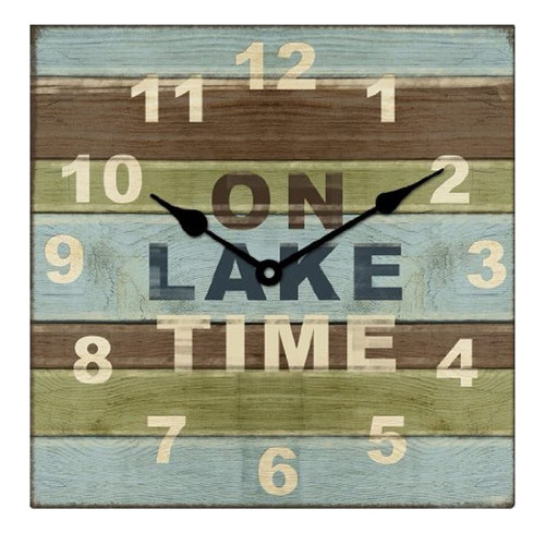 Youngs Square Wood Lake Reloj De La Casa De 13 Pulgadas