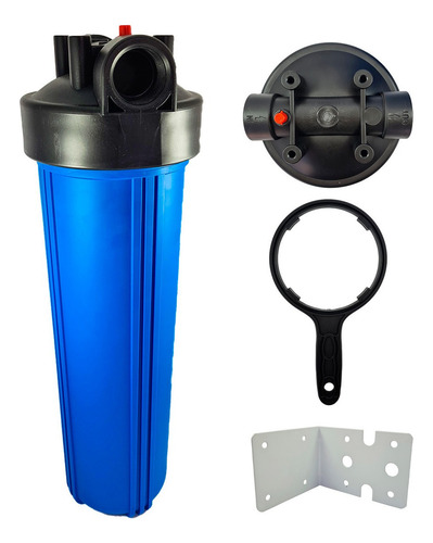 Filtro Água Poço Caipira Nascente Cisterna 6000 L/h 3 Refis Cor Corpo Azul Cabeça Preta 25 Micra