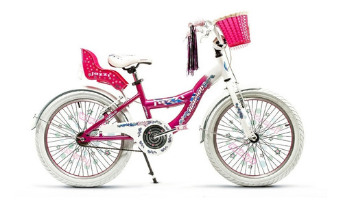 Imagen 1 de 1 de Bicicleta infantil Raleigh Jazzi R20 frenos v-brakes color rosa/blanco con pie de apoyo