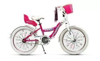 Bicicleta infantil Raleigh Jazzi R20 frenos v-brakes color rosa/blanco con pie de apoyo