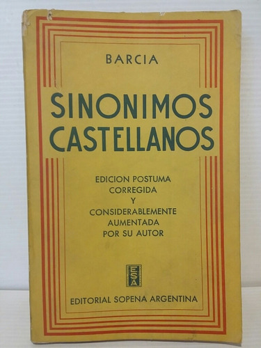 Sinónimos Castellanos. Barcia.