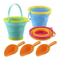 Comprar Paquete 3 Cubos Plegables Palas Playa Bolsa De Malla Joyin