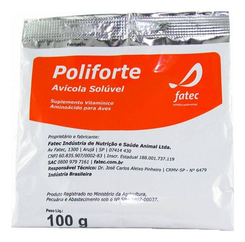 Suplemento Vitamínico Poliforte Avícola Solúvel 100g