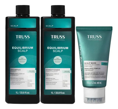 Truss Equilibrium Scalp Kit Shampoo Condicionador 1l Máscara