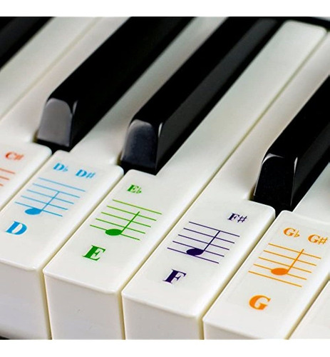 Adhesivos De Piano A Color Para 49 61 76 88 Teclados De Tecl