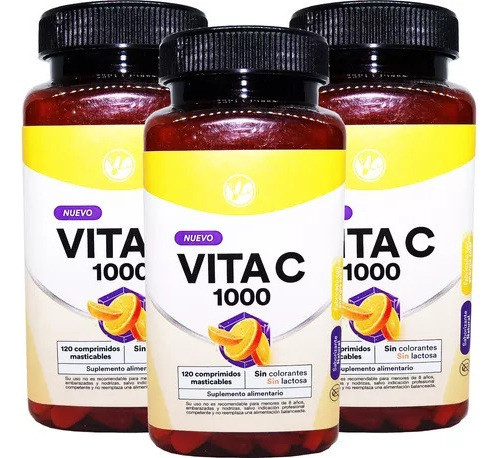 Vitamina C Nf 3 Frascos 360 Comprimidos 3x120. C/envio