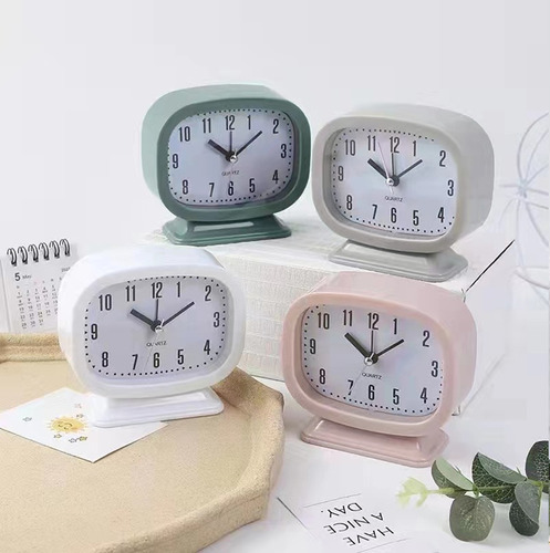 Reloj Despertador Analógico Escritorio/dormitorio- 4 Colores Color Blanco