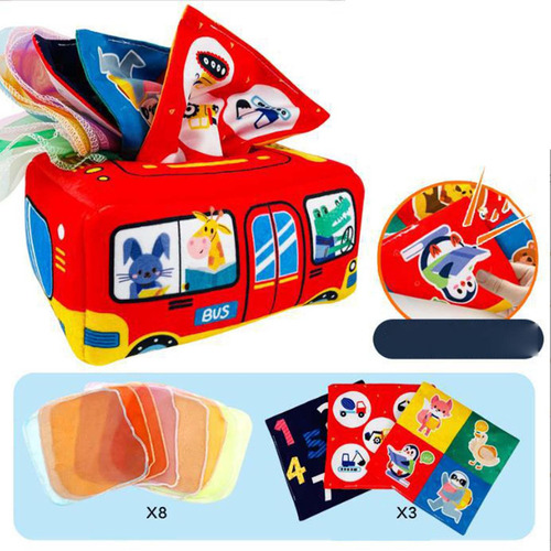Q 2x Caja De Pañuelos Para Bebés 6-12 Meses Juguete De