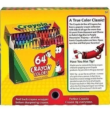 nombre detección Reembolso Crayones Crayon Crayola X 64 + Sacapuntas Hechos En U S A