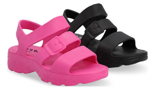 Dúo  De Sandalias Casual Fiusha Y Negro  Duo 100   060-50