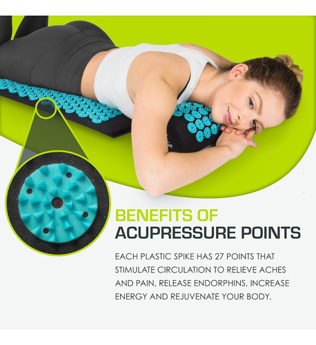 Acupressure Mat And Pillow Set For Back/neck Pain Relie...