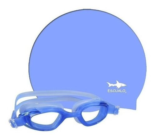 Set Natacion Joven Gorra Y Goggle Azul - Escualo