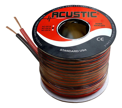 Cable Mellizo R/n Cristal 16awg Ac-2x16 Acustic X Rollo