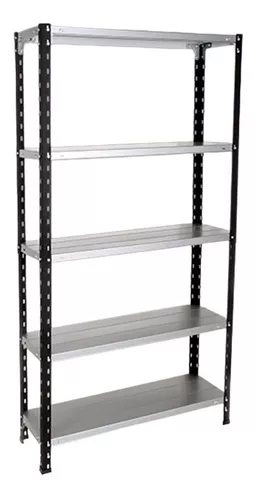 Estanteria Metal Rack Gris Silver 178x90x30 Cm 5 Estantes C