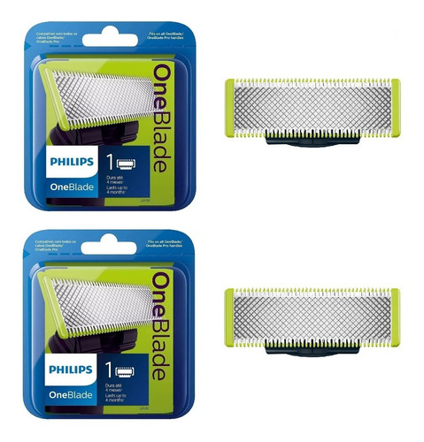 Kit 2 Laminas Refil Barbeador Philips One Blade Qp210/50