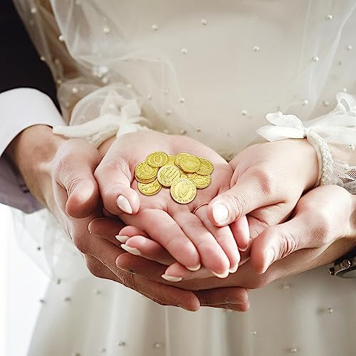 Juego De Arras De Boda Con 13 Monedas Y Caja Dorada