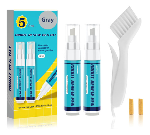 2 Marcador Gris Renovador De Juntas De Azulejos 20ml + Acces