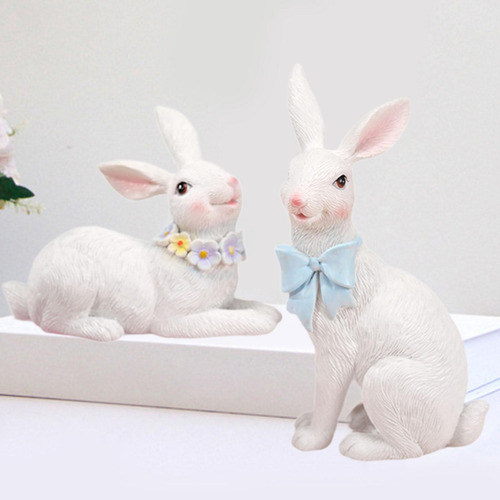 2x Estatua De Conejos Con Lindos Conejos De Conejos,