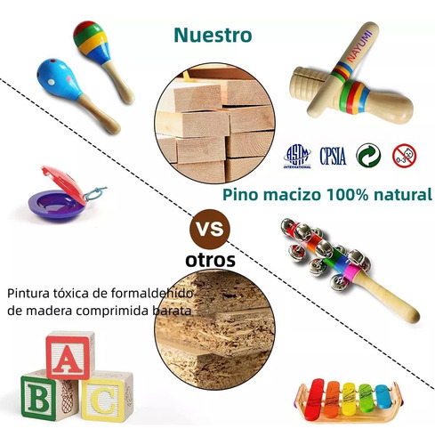 Instrumentos Musicales Percusión De Madera Para Niños 22pcs