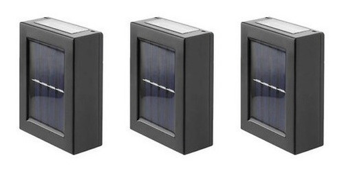Pack 3  Foco Luz Aplique Solar Led Pared Exterior Luz Fria