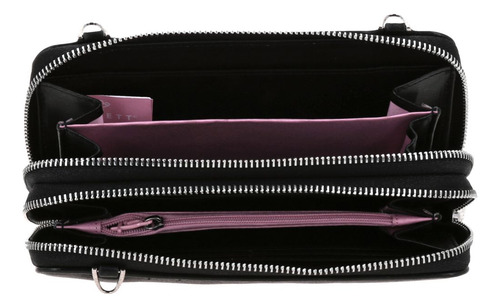 Cartera Gorett Lizzie Gs25063-3 Color Negro Diseño De La Tela Liso