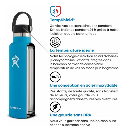 Botella De Agua Tapa Flexible De Boca Estándar 18 Oz...