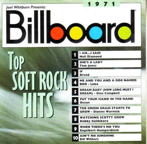 Billboard Top Soft Rock Hits 1971 Tom Jones Bread Cd Pvl 