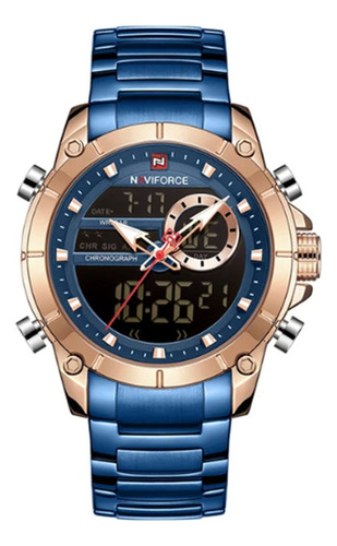 Reloj Naviforce Nf9163 Analóg-digital, Inoxidable Azuldorado