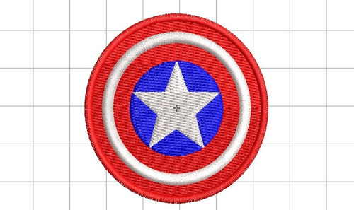 Escudo De Capitan America Ponchado/diseño Para Bordar