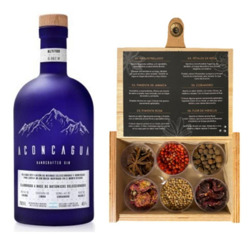 Gin Aconcagua 750 Ml + Caja Botánicos Mix X6 - Fullescabio