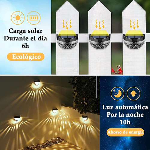 4 Pcs Lampara Solar Exterior, Ip65 Impermeable Luces