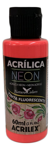 Tinta Acrílica Fosca Neon Vermelho - 103 - Acrilex - 60ml