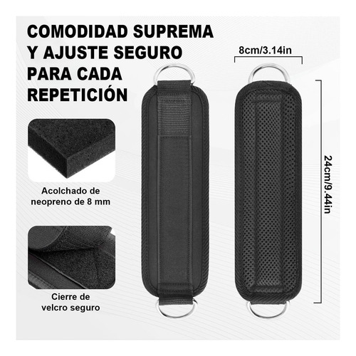 Para Tobillera Fitness Gym, Reforzada Doble Anilla En D,