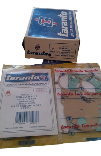 Jgo Juntas Carburador Solex 2 Bocas Ren. 12 Ts 1400 34eies